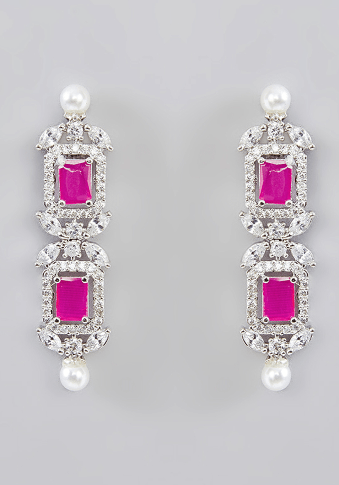 Faux Diamond Choker With Pink Stones Zevar by Geeta - Fabilicious Fashion