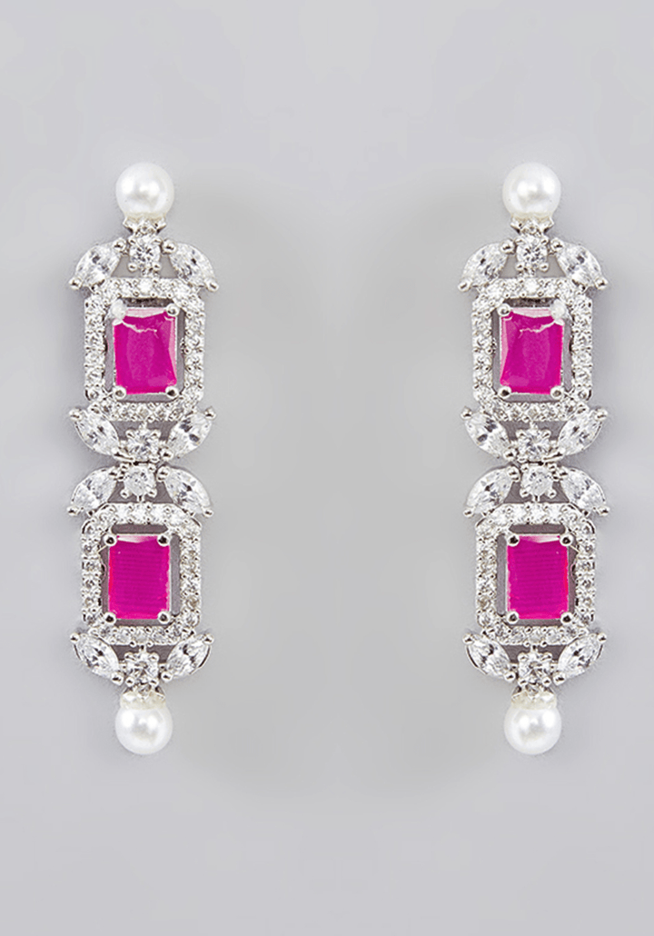 Faux Diamond Choker With Pink Stones Zevar by Geeta - Fabilicious Fashion