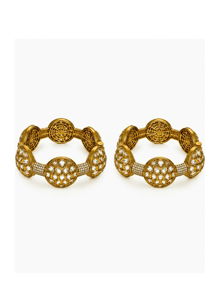 Vivinia By Vidhi Mehra Floral Cluster Moissanite Polki BanglesFabilicious Fashion