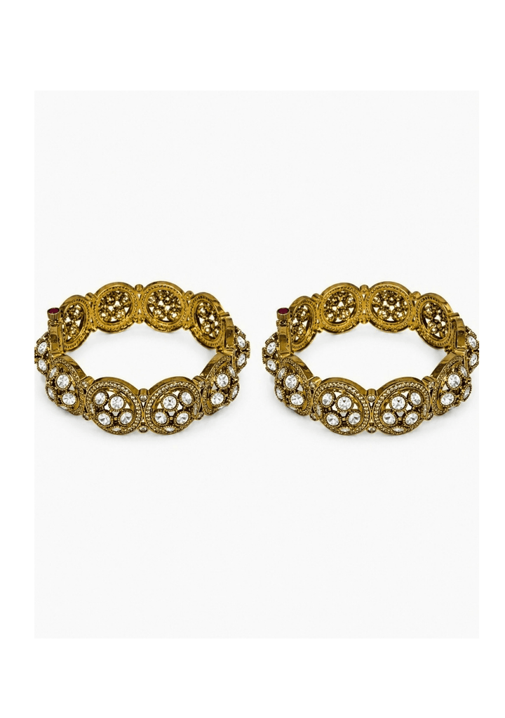 Vivinia By Vidhi Mehra Floral Cluster Moissanite Polki BanglesFabilicious Fashion