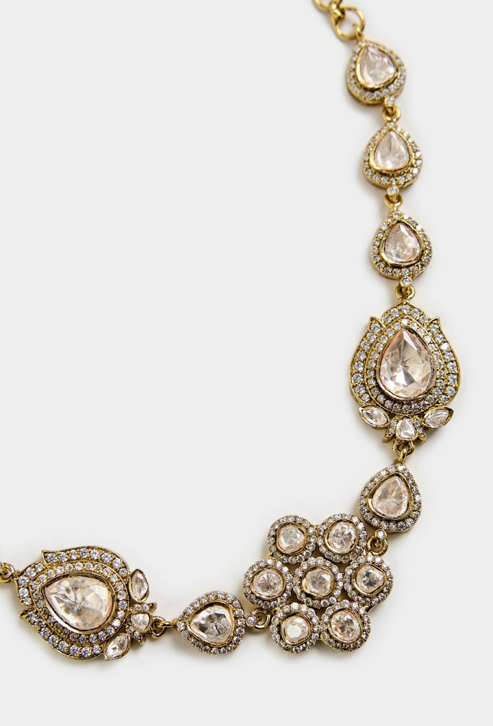 Floral Kundan Choker Necklace Set Vivinia By Vidhi Mehra - Fabilicious Fashion