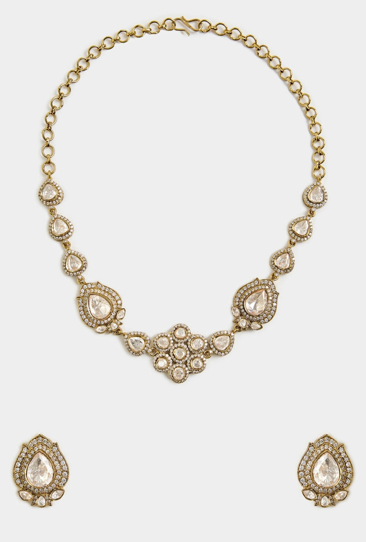 Floral Kundan Choker Necklace Set Vivinia By Vidhi Mehra - Fabilicious Fashion