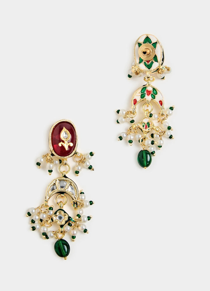 Floral Kundan Multicolour Choker Necklace Set Vivinia By Vidhi Mehra - Fabilicious Fashion