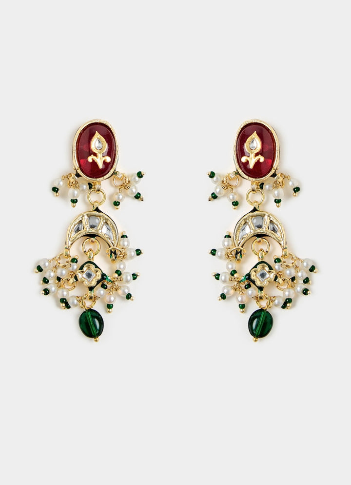 Floral Kundan Multicolour Choker Necklace Set Vivinia By Vidhi Mehra - Fabilicious Fashion