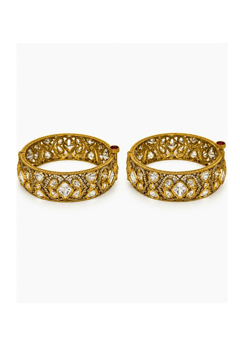 Vivinia By Vidhi Mehra Floral Moissanite Polki Statement BanglesFabilicious Fashion