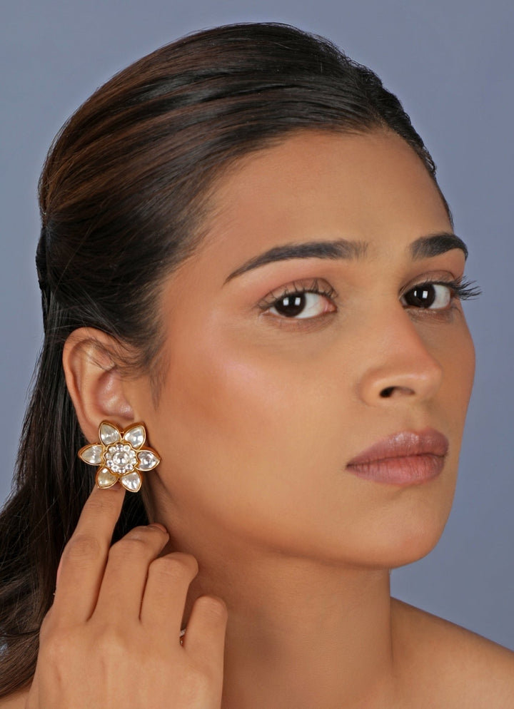 Floral Motifs Matte Gold Choker Set Riana Jewellery - Fabilicious Fashion