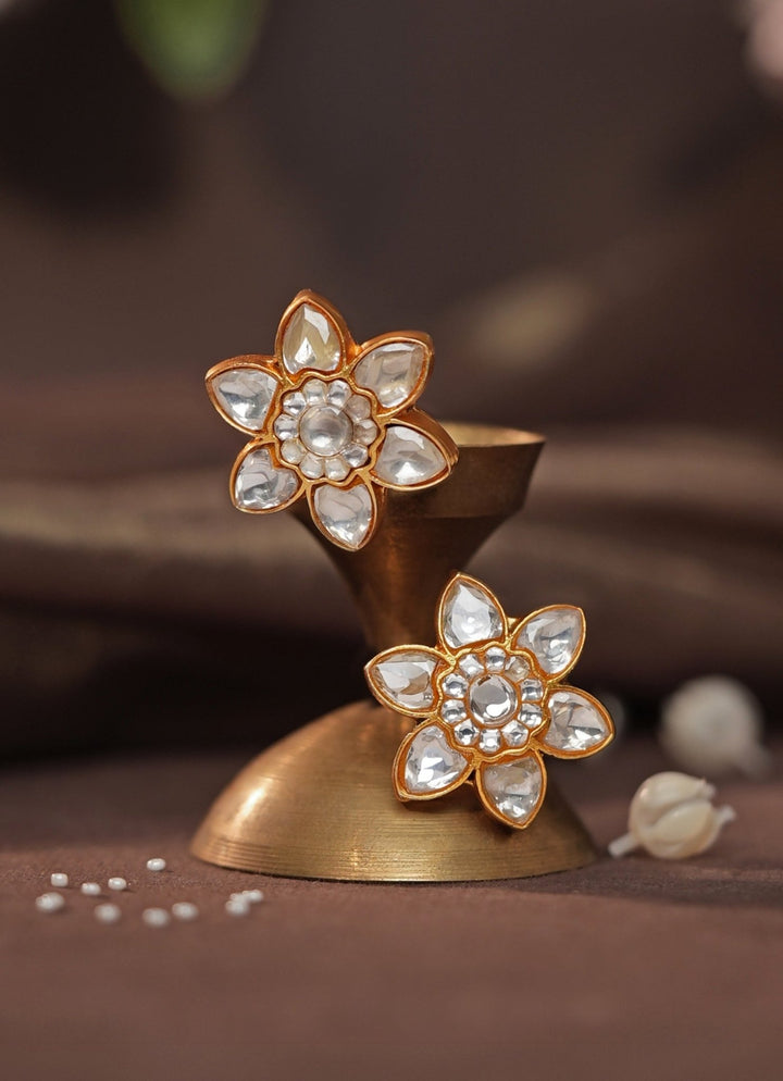 Floral Motifs Matte Gold Choker Set Riana Jewellery - Fabilicious Fashion