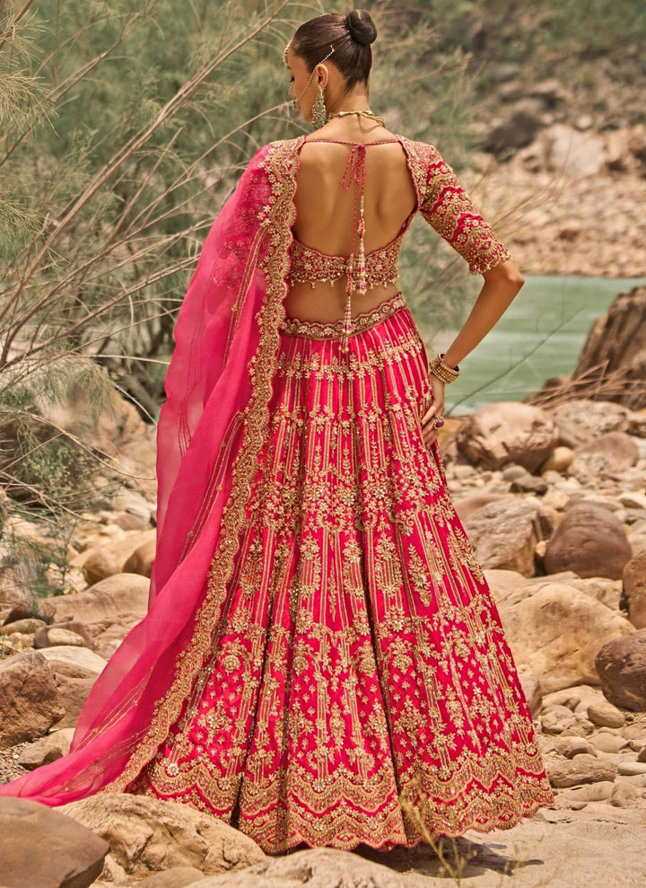 Nitika Gujral Fuschia Pink Raw Silk Lehenga SetFabilicious Fashion