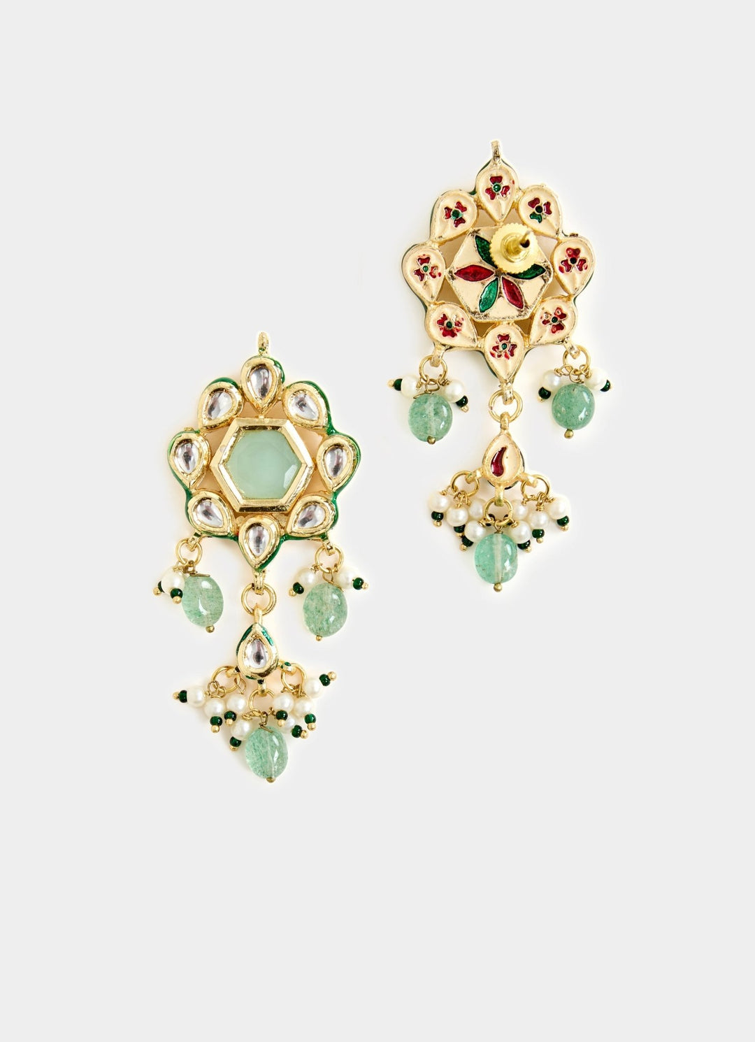 Gold And Green Beaded Choker Necklace Set Vivinia By Vidhi Mehra - Fabilicious Fashion