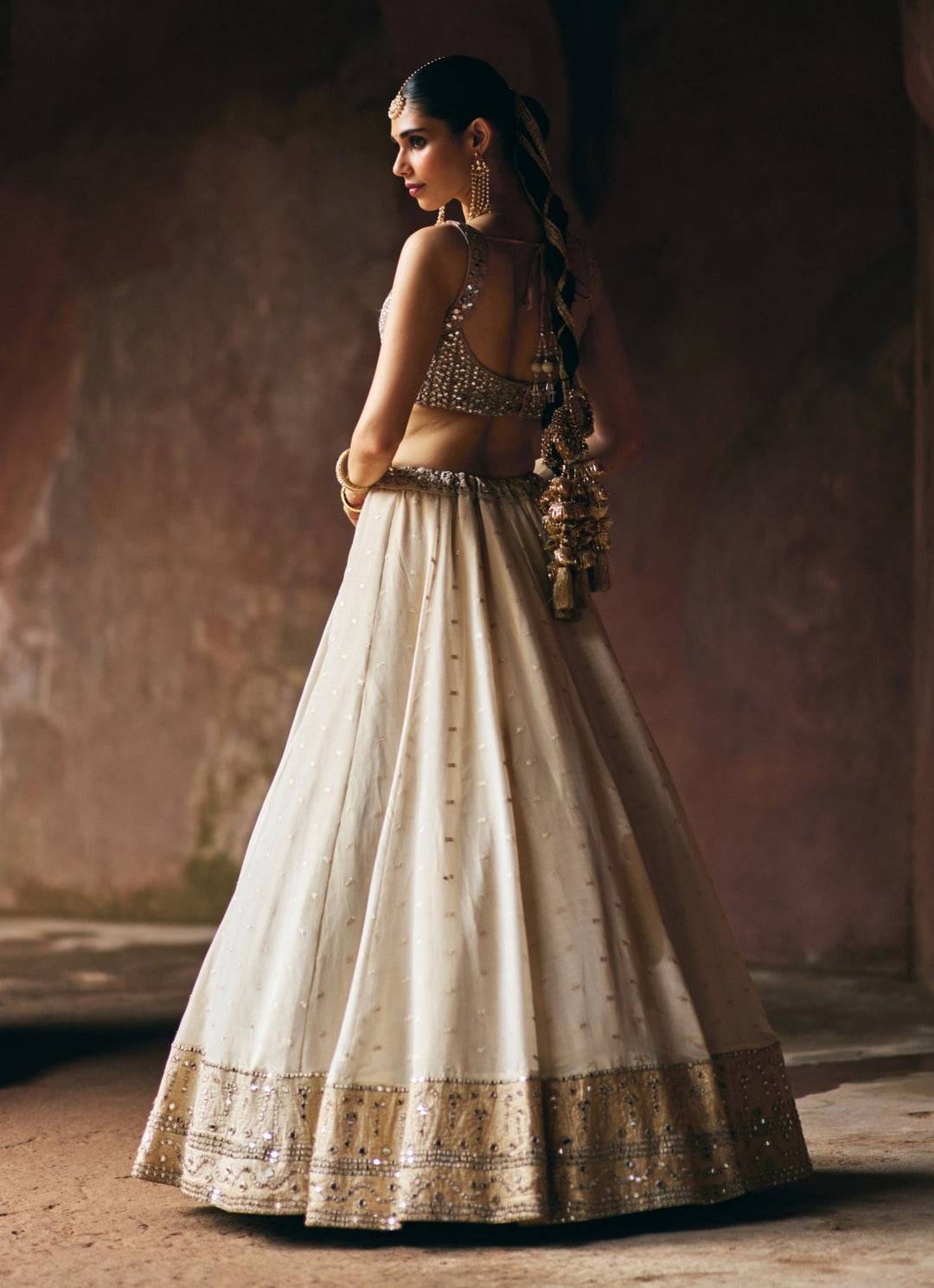 Gold Banarasi Tissue Lehenga Set Angad Singh - Fabilicious Fashion