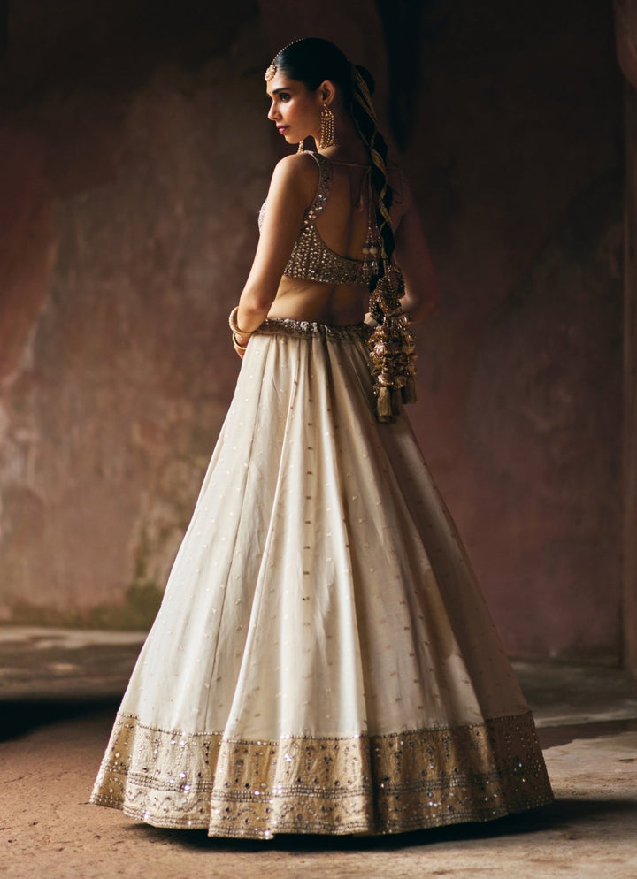 Gold Banarasi Tissue Lehenga Set Angad Singh - Fabilicious Fashion