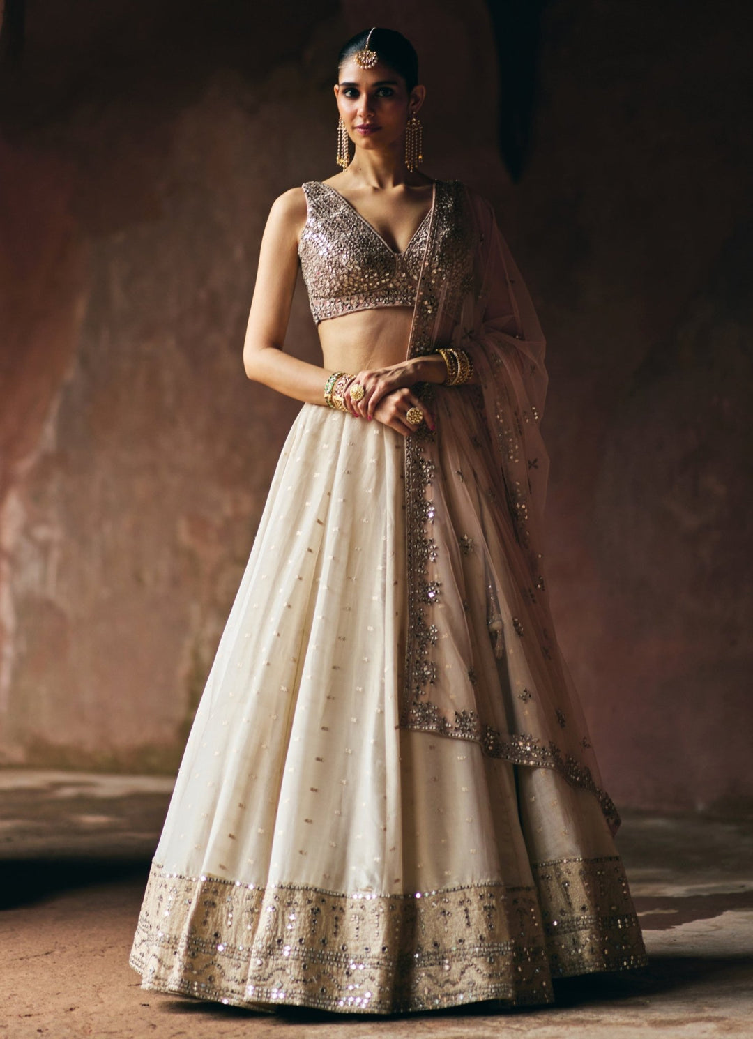 Gold Banarasi Tissue Lehenga Set Angad Singh - Fabilicious Fashion