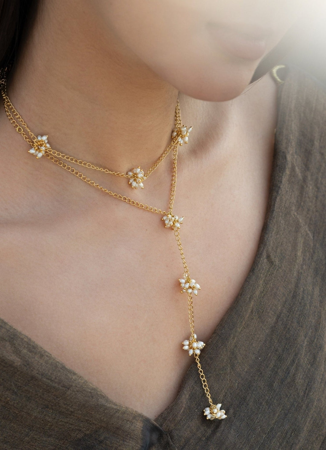 Do Taara Gold Chain Pearl NecklaceFabilicious Fashion