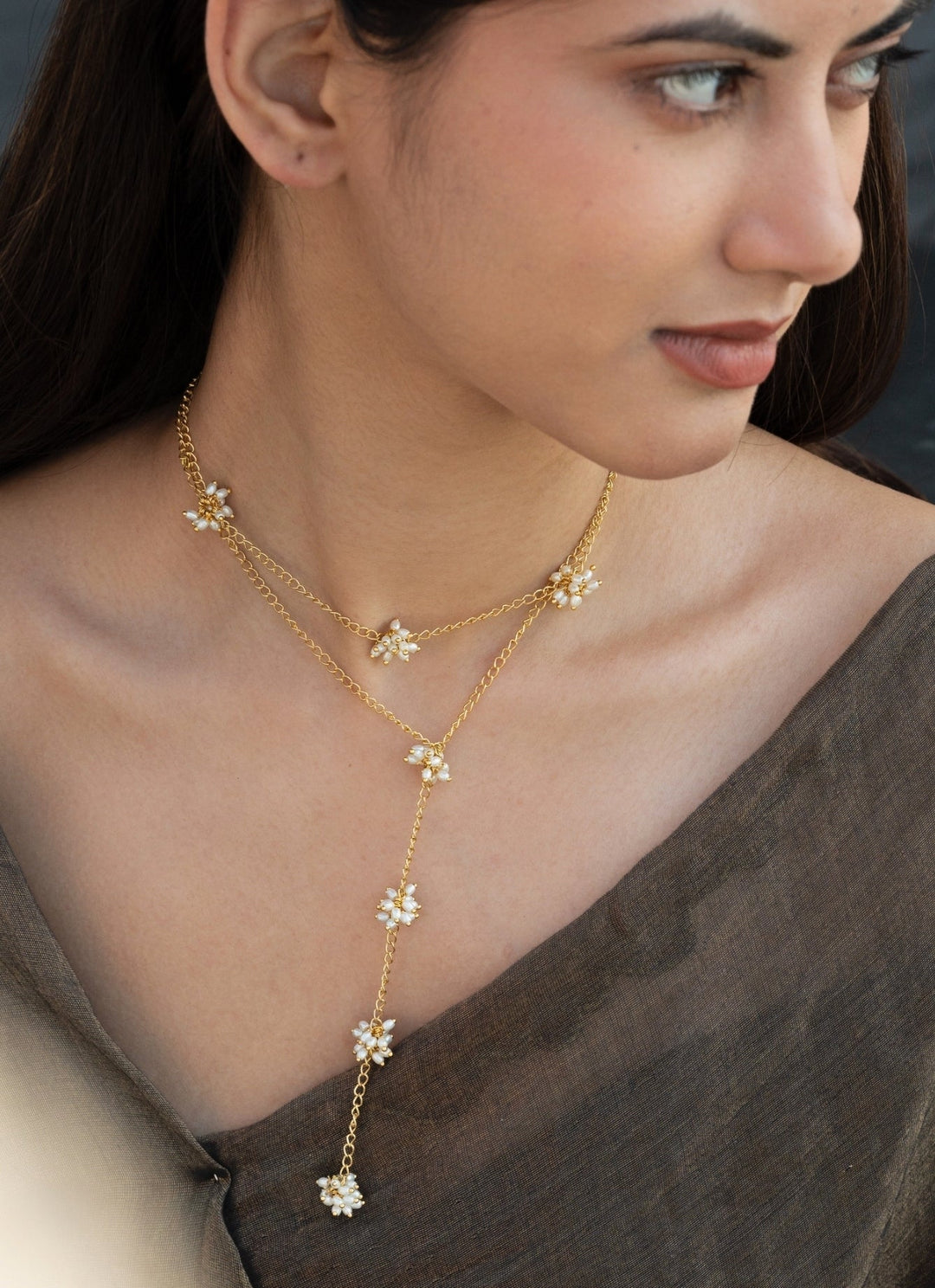 Do Taara Gold Chain Pearl NecklaceFabilicious Fashion