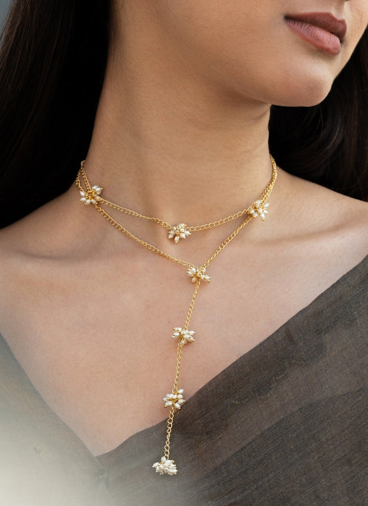 Do Taara Gold Chain Pearl NecklaceFabilicious Fashion