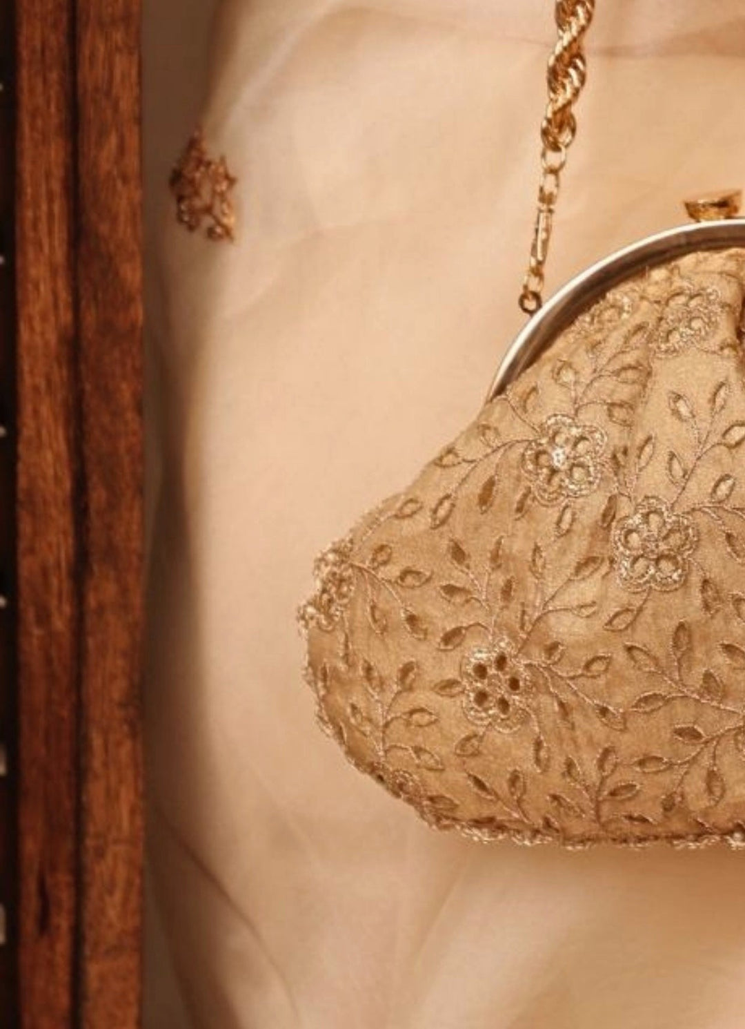 Amyra Gold Cutwork Vintage PurseFabilicious Fashion