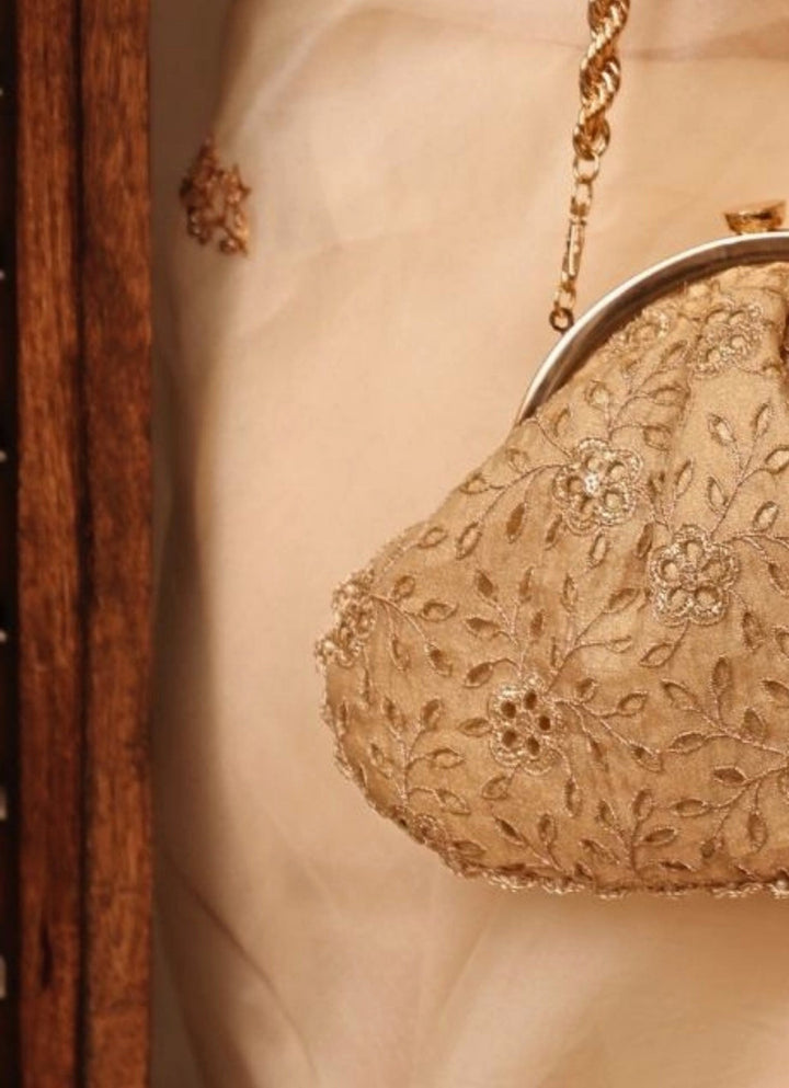 Amyra Gold Cutwork Vintage PurseFabilicious Fashion