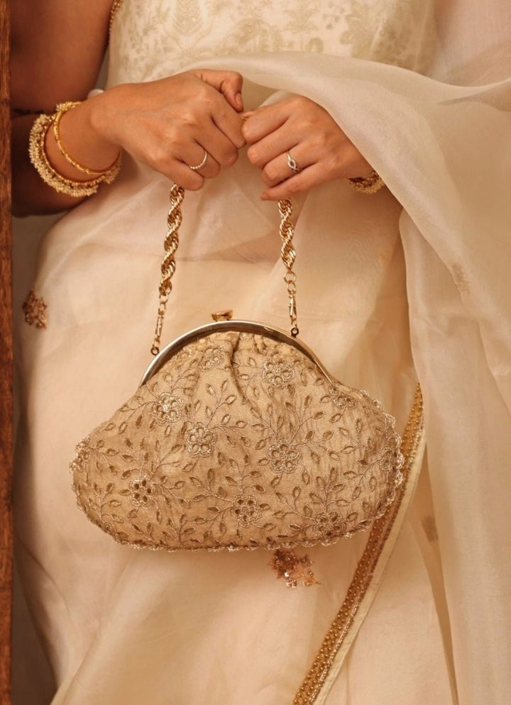 Amyra Gold Cutwork Vintage PurseFabilicious Fashion