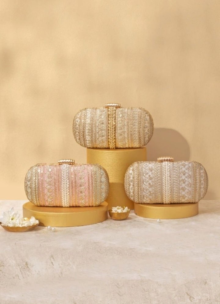Gold Embellished Clutch AMYRA - Fabilicious Fashion