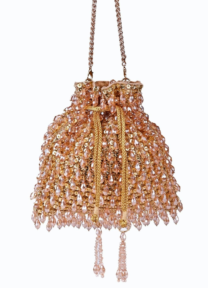 Gold Embellished Crystal Potli House of Kosha - Fabilicious Fashion