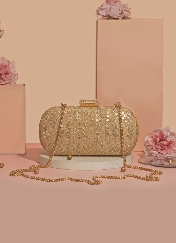 Gold Embroidered Clutch