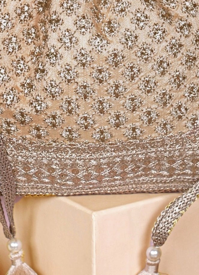 Gold Embroidered Potli AMYRA - Fabilicious Fashion