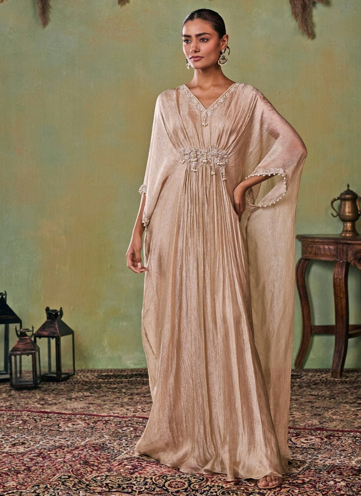 Seema Thukral Gold Embroidered Tissue KaftanFabilicious Fashion
