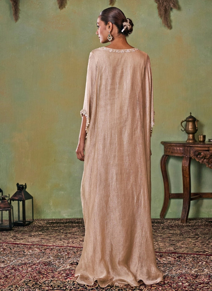 Seema Thukral Gold Embroidered Tissue KaftanFabilicious Fashion