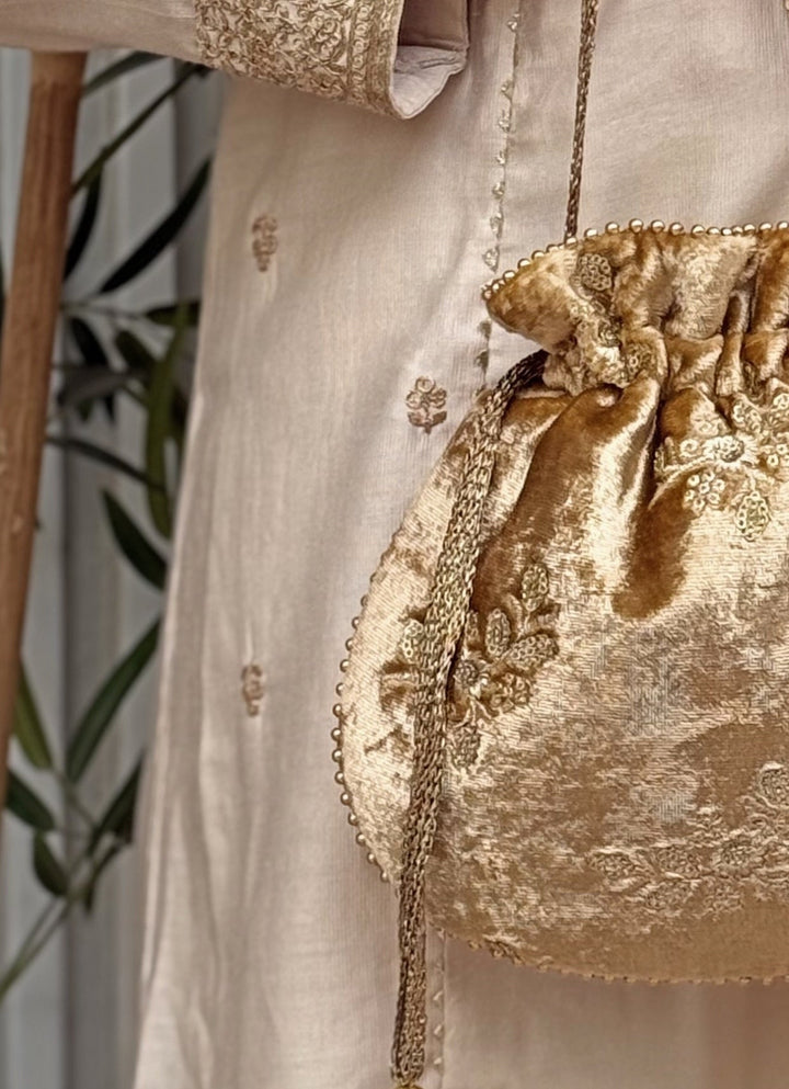 Amyra Gold Embroidered Velvet PotliFabilicious Fashion