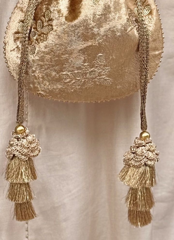 Amyra Gold Embroidered Velvet PotliFabilicious Fashion