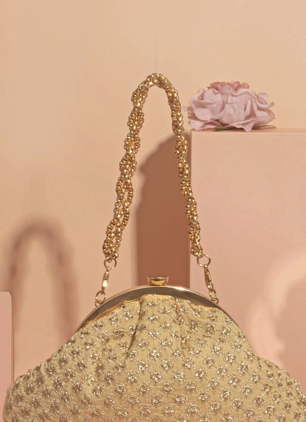 Gold Embroidered Vintage Purse AMYRA - Fabilicious Fashion