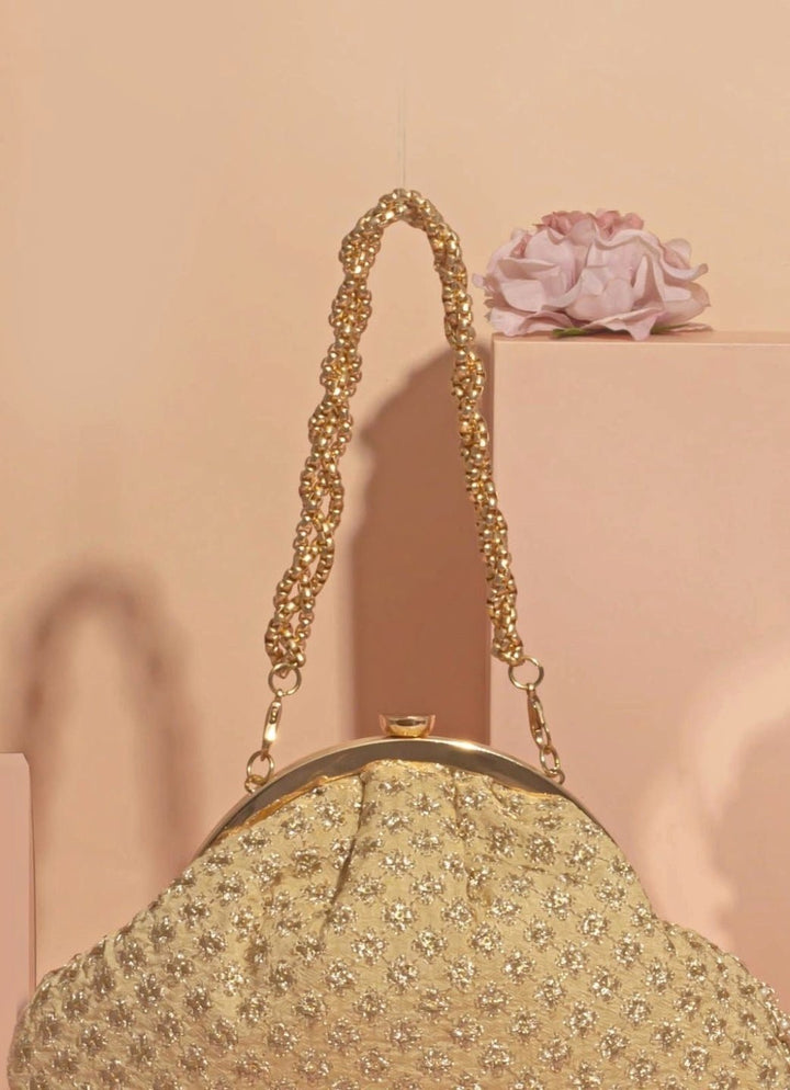 Gold Embroidered Vintage Purse AMYRA - Fabilicious Fashion