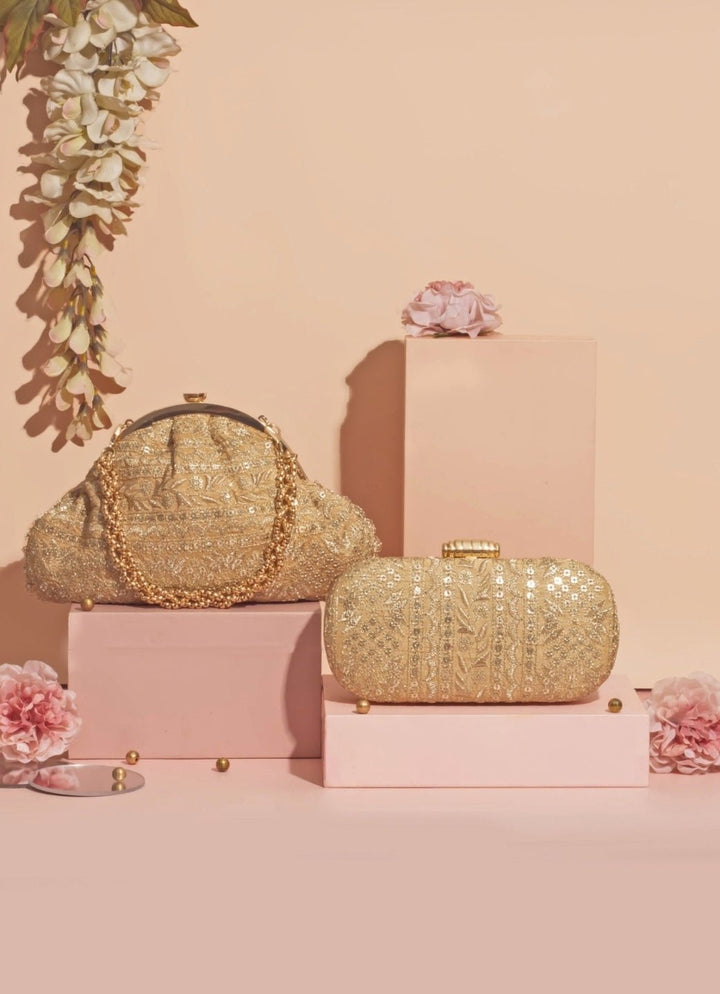 Gold Embroidered Vintage Purse AMYRA - Fabilicious Fashion