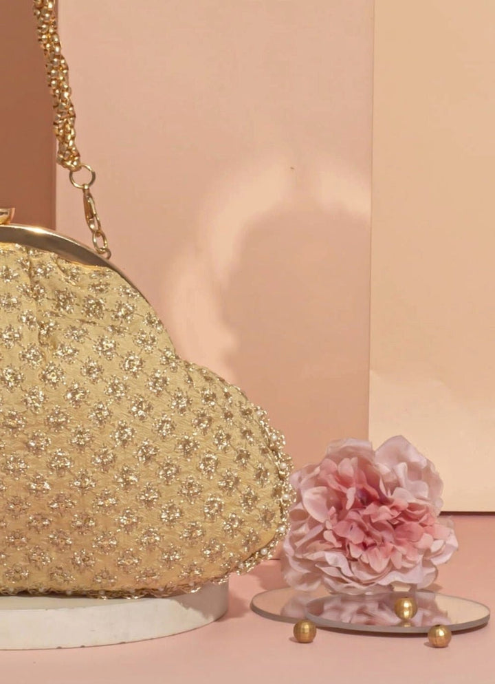Gold Embroidered Vintage Purse AMYRA - Fabilicious Fashion