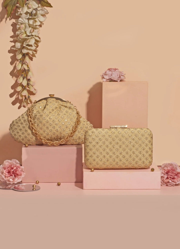 Gold Embroidered Vintage Purse AMYRA - Fabilicious Fashion