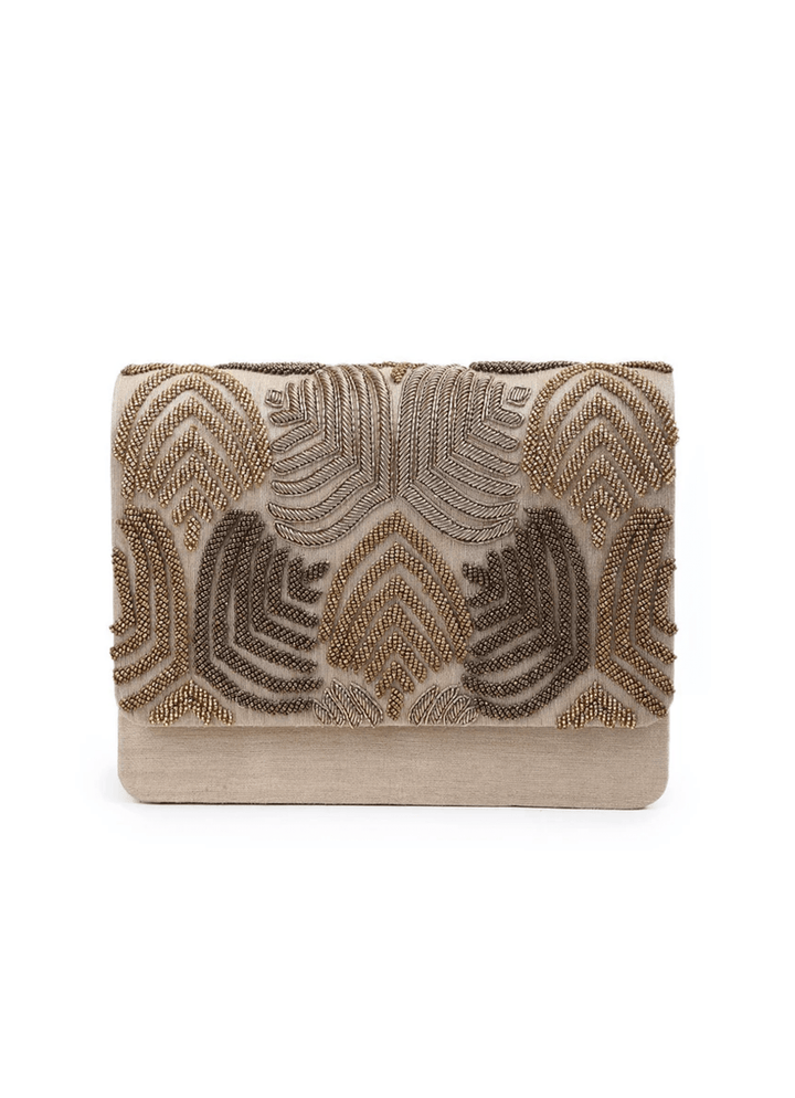 Gold Fern Clutch The Purple Sack - Fabilicious Fashion