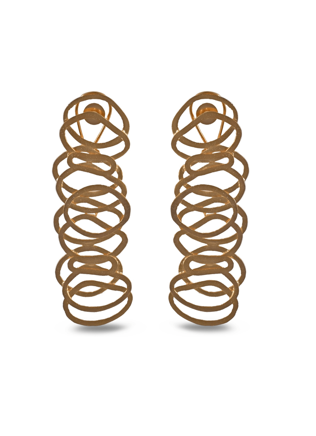 Gold Finish Drop - down Earrings Zaza By Somya - Fabilicious Fashion