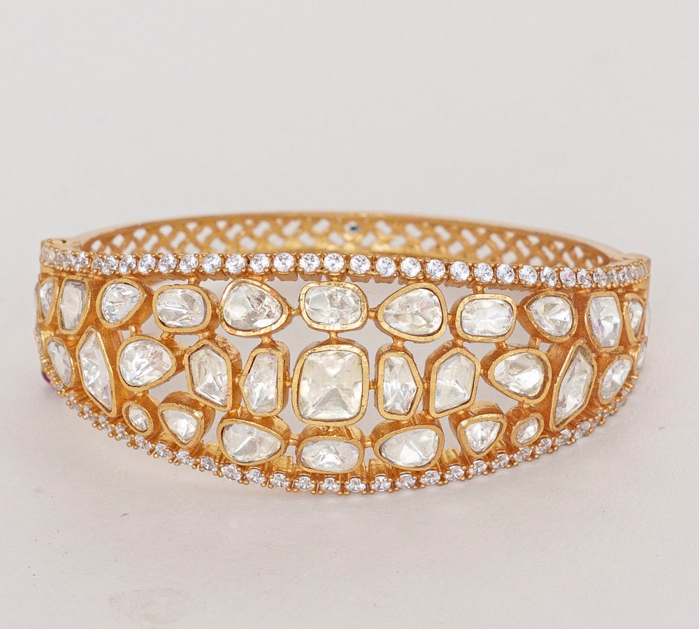 Gold Finish Elegant Polki Kadas Zevar By Geeta - Fabilicious Fashion