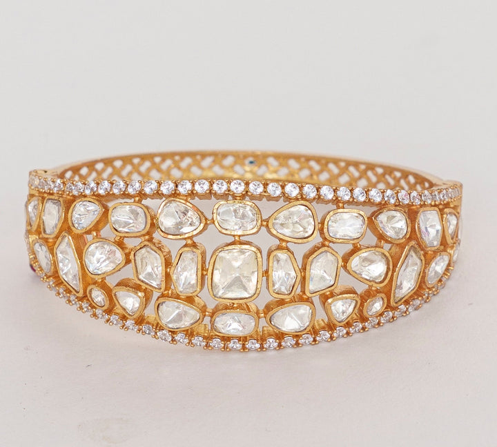 Gold Finish Elegant Polki Kadas Zevar By Geeta - Fabilicious Fashion