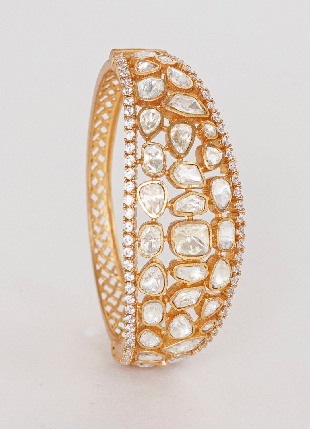 Gold Finish Elegant Polki Kadas Zevar By Geeta - Fabilicious Fashion