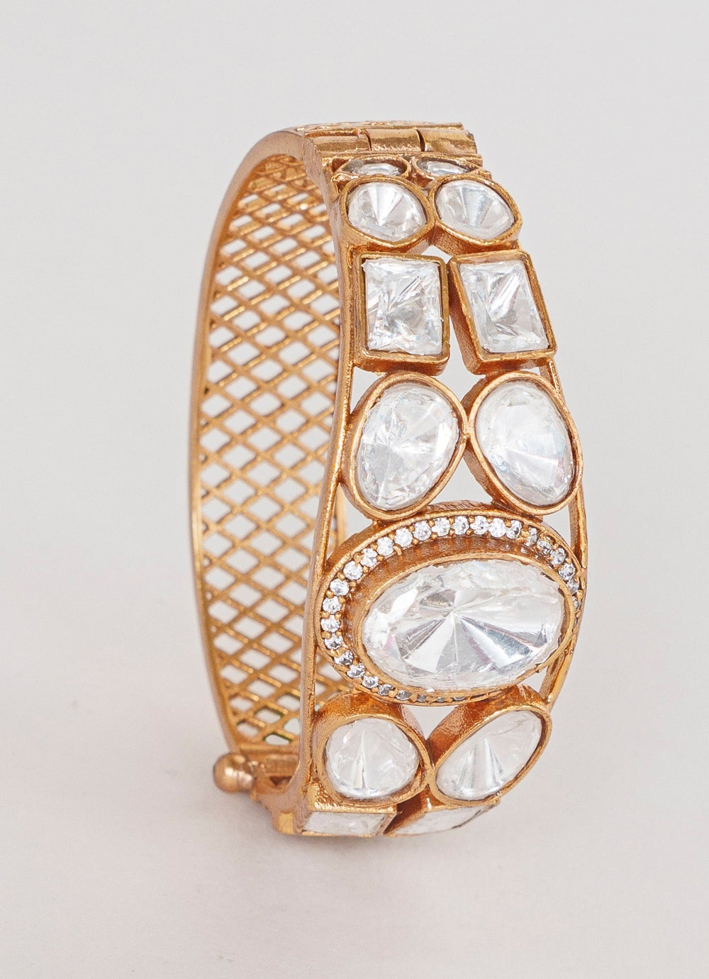 Gold Finish Openable Kada Zevar By Geeta - Fabilicious Fashion