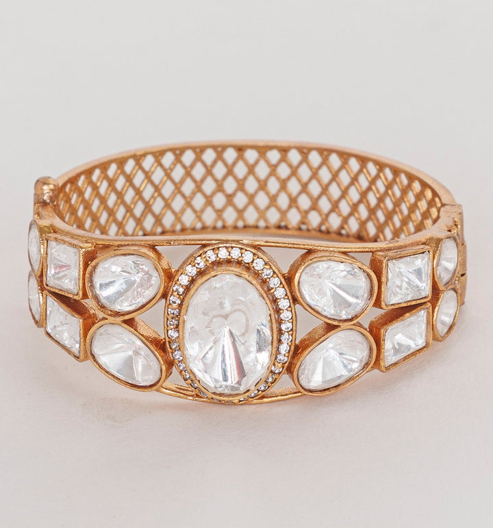 Gold Finish Openable Kada Zevar By Geeta - Fabilicious Fashion