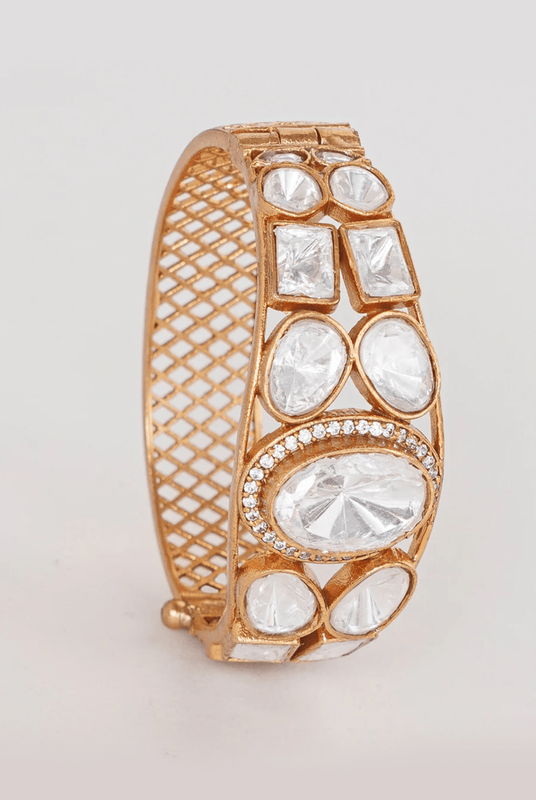 Gold Finish Openable Kada Zevar By Geeta - Fabilicious Fashion