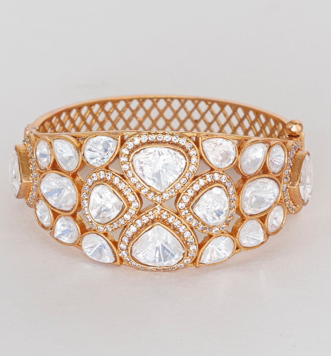 Gold Finish Openable Moissanite Kadas Zevar By Geeta - Fabilicious Fashion