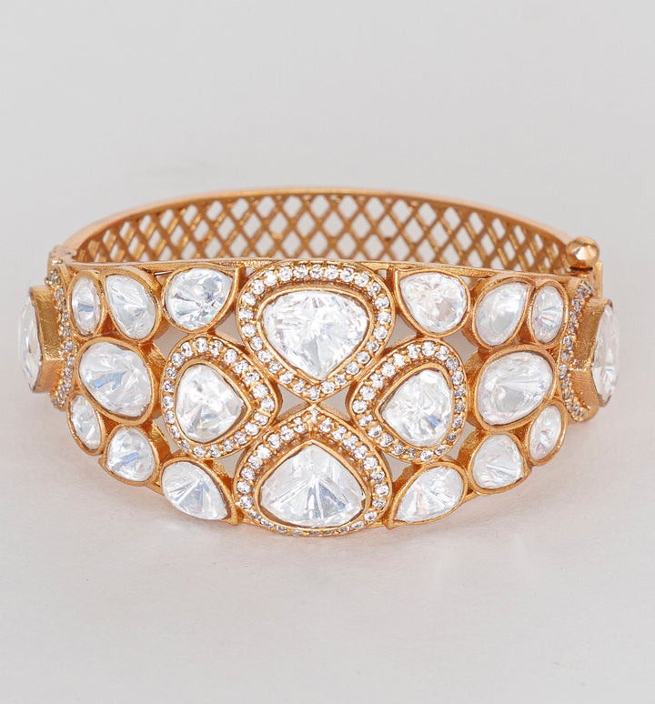 Gold Finish Openable Moissanite Kadas Zevar By Geeta - Fabilicious Fashion