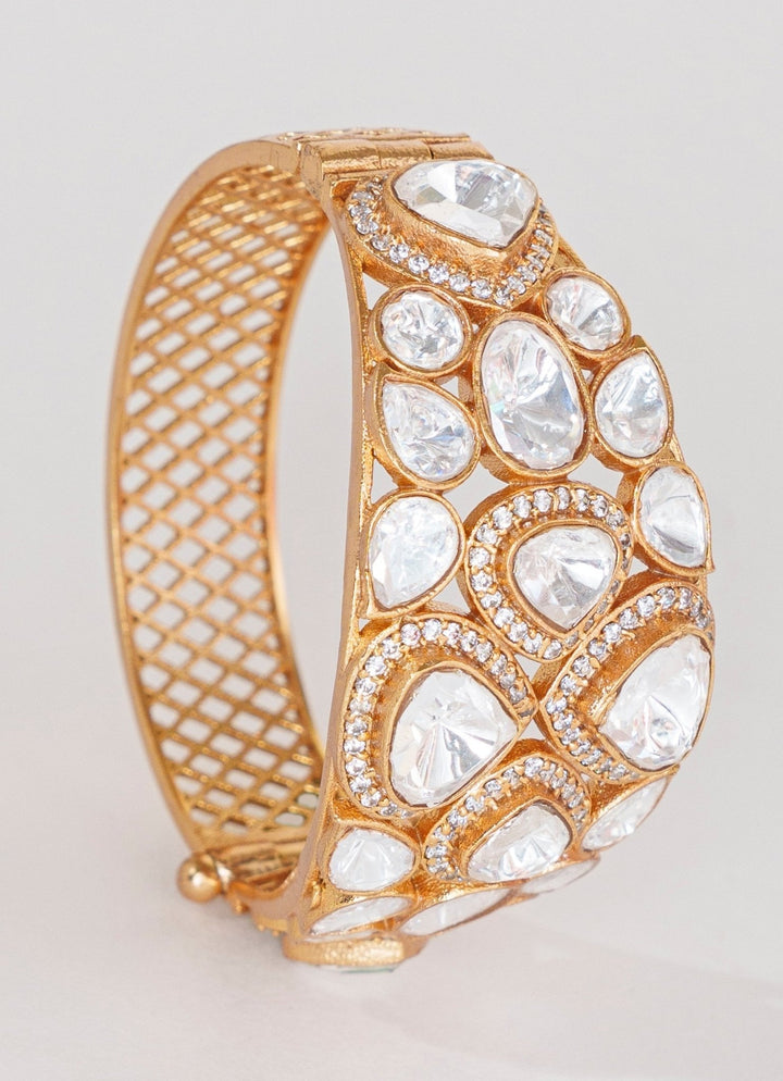 Gold Finish Openable Moissanite Kadas Zevar By Geeta - Fabilicious Fashion