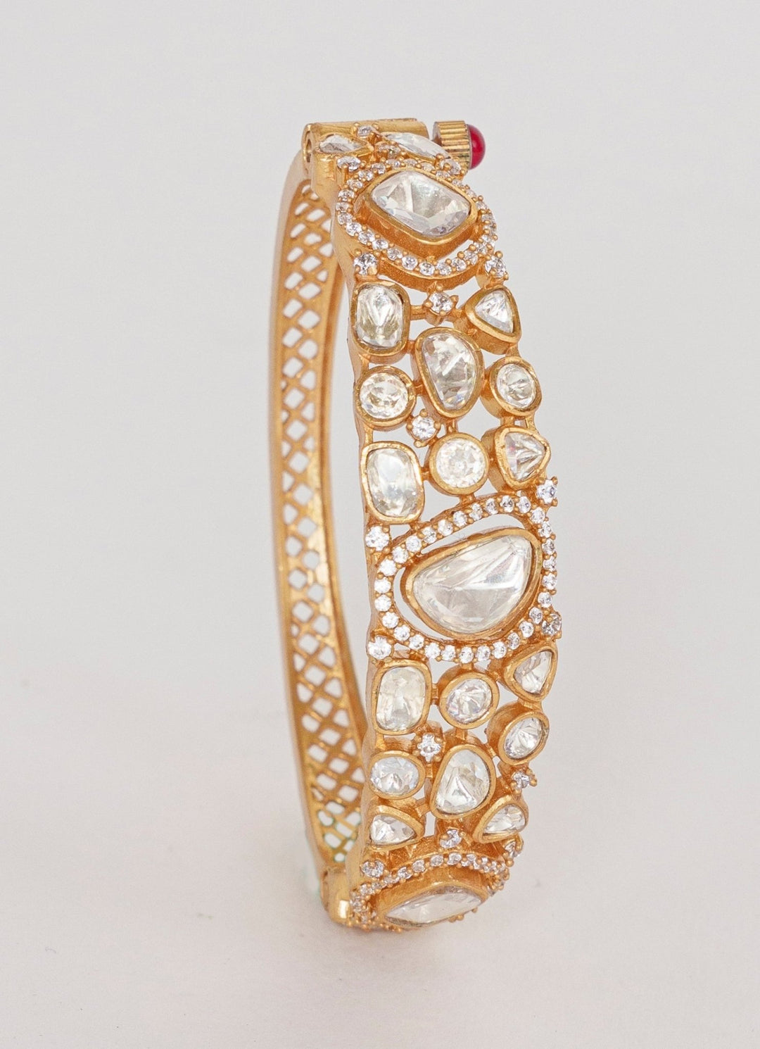 Gold Finish Polki Kadas Zevar By Geeta - Fabilicious Fashion