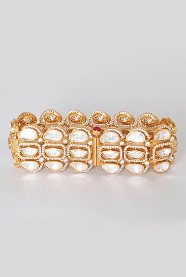 Gold Finish Polki Kadas Zevar By Geeta - Fabilicious Fashion