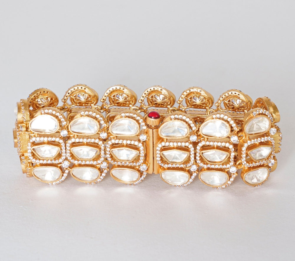 Gold Finish Polki Kadas Zevar By Geeta - Fabilicious Fashion