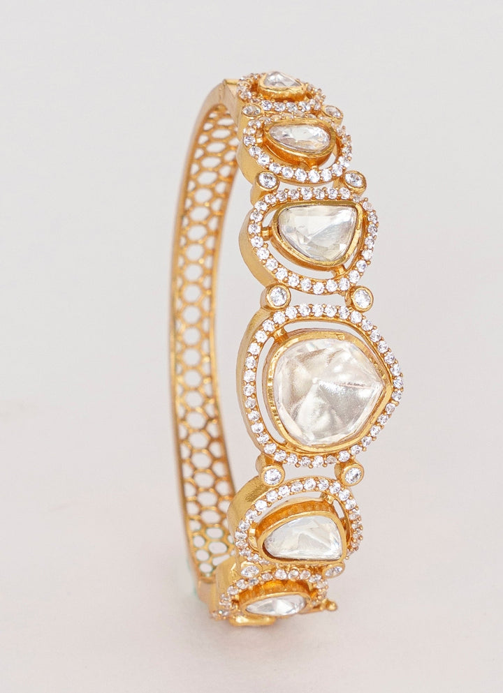 Gold Finish Polki Kadas Zevar By Geeta - Fabilicious Fashion